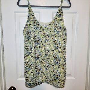 Cabi Scatter Floral Print Yellow Multicolor Cami Tank Style #275 in Size Medium